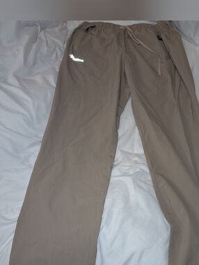 Pudolla Tan Joggers Drawstring Zipper Pocket Large